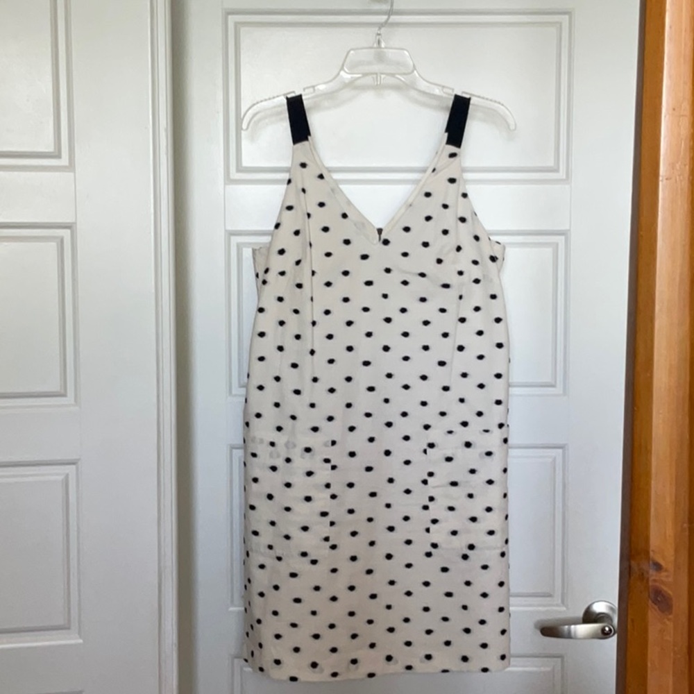 LOFT Cream and Black Polka Dot Mini Dress